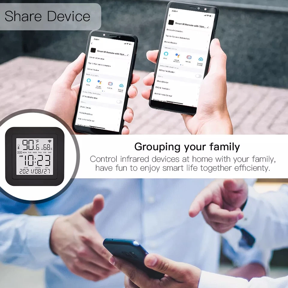 WiFi IR Smart Thermometer Sensor + Remote Control For Air Conditioner TV AC - Image 4 of 4