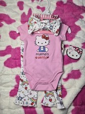 Newborn Hello Kitty "Mama s Mini" 3-Piece Outfit Set - New, See Description