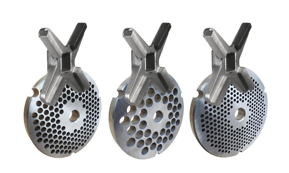 Grinder Plate Pack First, Second, Third Grind #22 3/8", 3/16", 1/8" With Knives