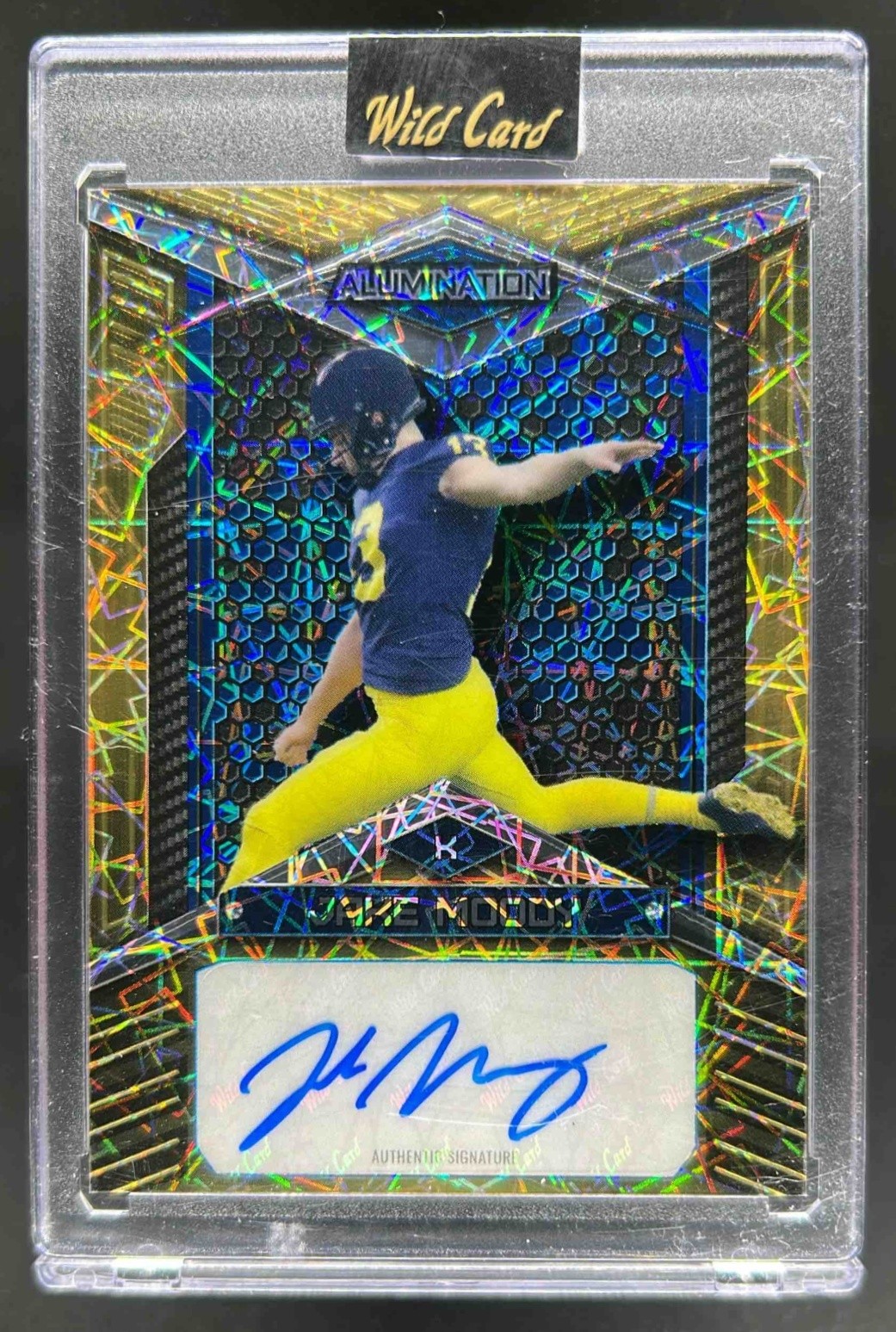 Jake Moody Wild Card Alumination Draft Autographs #AB59 Shimmer-Gold