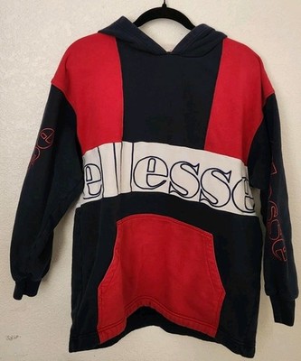 Vintage Rare Ellesse Spell Out OG Hoodie Red Blue White 90's Jacket 