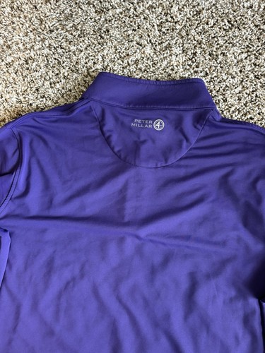Peter Millar TCU Horned Frogs Summer Comfort Size XL Purple 1/4 Zip Pullover - Picture 7 of 9