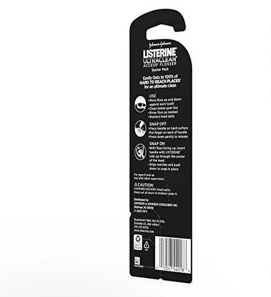 ¡Lote de 2! Listerine Ultraclean Access Flosser y 8 cabezales desechables de arranque Foto 2 de 2