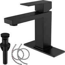 Grifo Ba o Negro Mate Acero Inoxidable Monomando con Drenaje Pop Up, Nuevo
