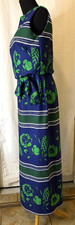 Vtg 70s Maxi Dress Mumu Size XS S Union Label Hawaiian Retro Patio Luau Lounge