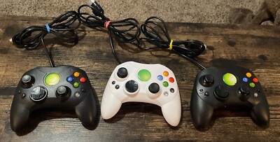 Lot Of 3 Original Xbox 3rd Party Controller Wired Joypad S-Type for XBOX CLASSIC