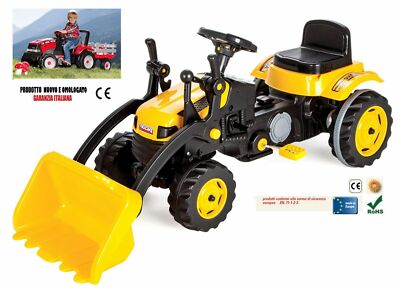 Trattore Pedali con Escavatore Ruspa Giochi per Bambini Giocattolo