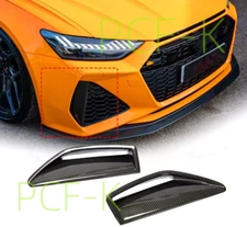 For Audi RS6 RS7 Avant Wagon 4-Door Front Bumper Dry Carbon Fiber Scoop Trims