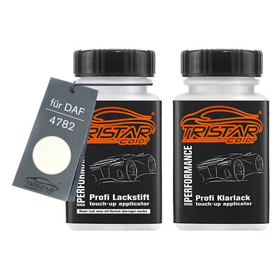 Autolack Lackstift Set für DAF 4782 Amstel Wit Basislack Klarlack je 50ml