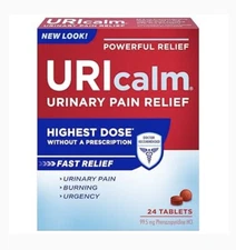 24ct URIcalm Urinary Pain Relief highest dose w/o prescription Exp 05/26