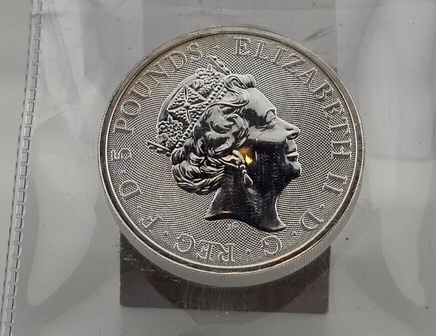 2018 £5 UK Queen's Beast Unicorn of Scotland 2 Oz .9999 Fine Silver