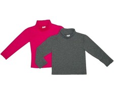 Kids Spandex Long Sleeves Fold Over Turtleneck Kids 2 Year - 12 Year 