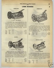 1930 PAPER AD Crestlawn Commander Novo-All Push Reel Lawn Mower Tiger F&N Singer