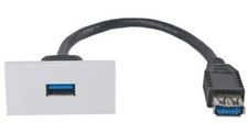 USB 3.0 A Socket Wall Plate Module, 50x25mm - PSG3284