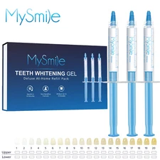 MySmile 3PC Teeth Whitening Gel Tooth Bleaching Peroxide Dental Whitener Refill