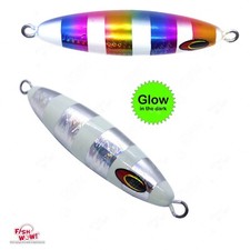 2pcs Eddie Bomb 450g GLOW silver Bluefin tuna Vertical Fast Sinking Torpedo