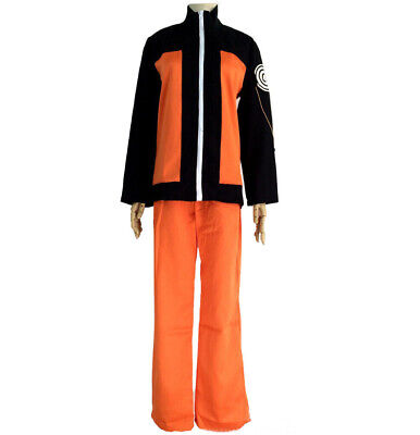 Anime Naruto Shippuden Uzumaki Naruto Cosplay Costume Jacket & Pant Full  Outfit 