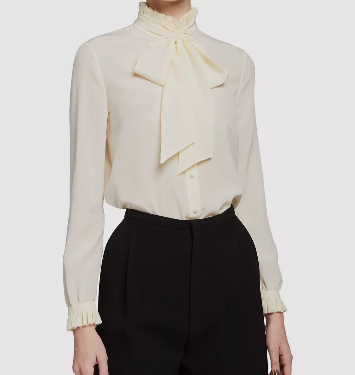 Louis Vuitton Frill Blouse Optical White. Size 36