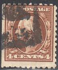 SC#465 4c George Washington Used Perf 10 No Wmrk (465-13)