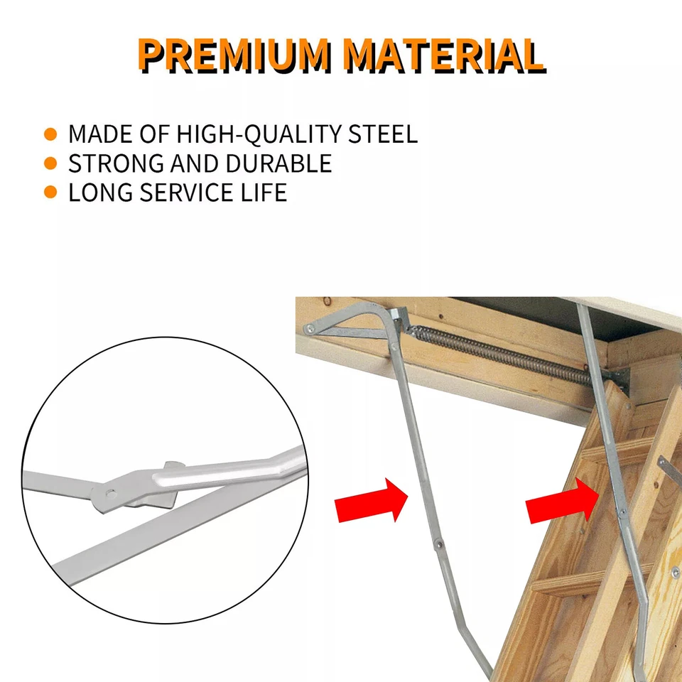 Para Werner 55-1 MFG 06 y Par Antiguo Ático Escalera Esparcidor Brazos Bisagra Foto 4 de 4