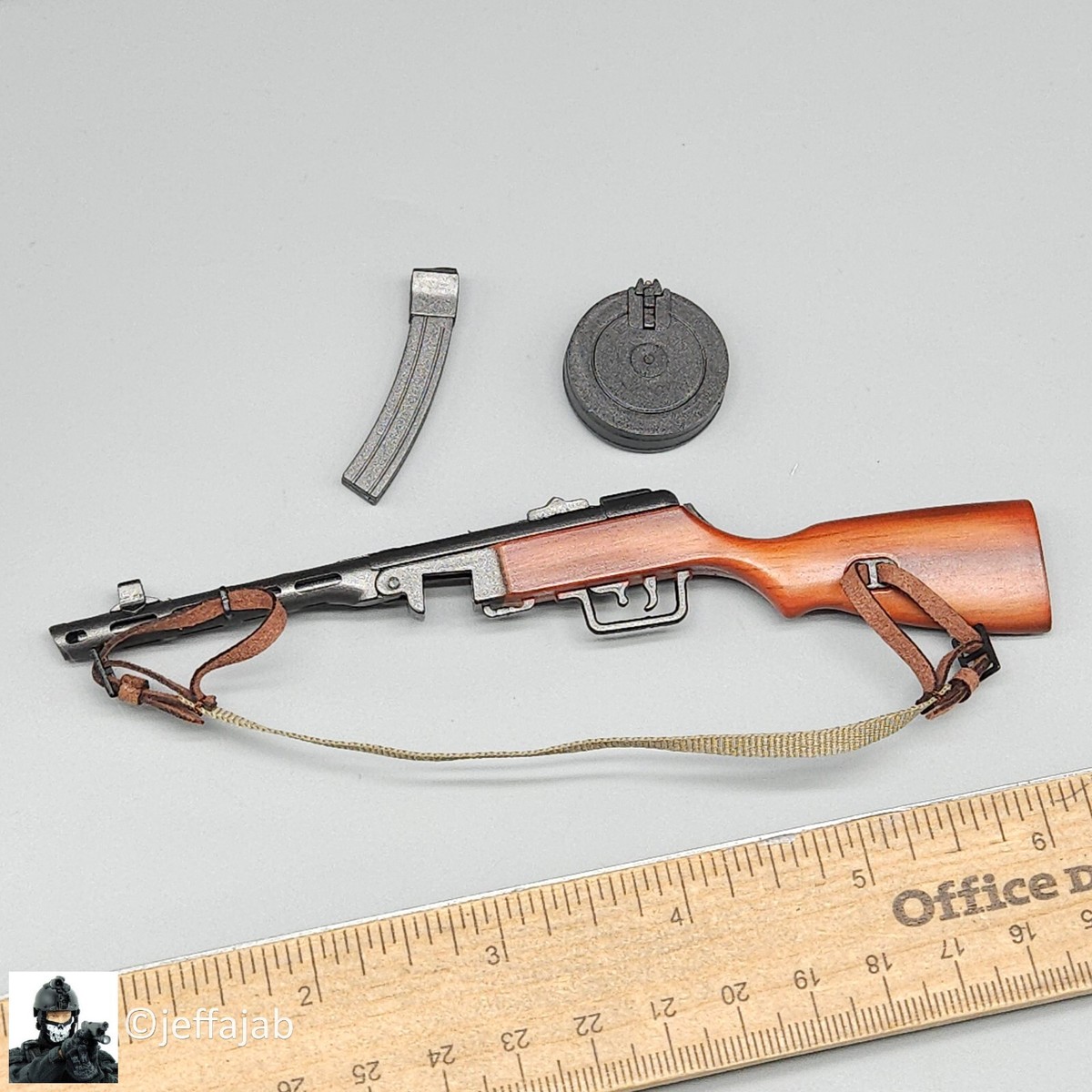 1:6 scale Alert Line WWII Soviet NKVD Officer PPSh-41 Machine Gun