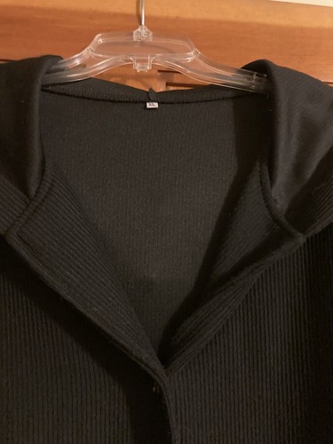 Woman’s lightweight jacket size XL black long ribbed Hooded - Picture 2 of 9
