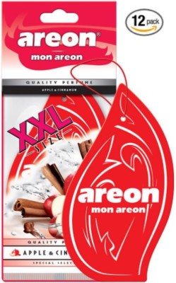 Areon MON XXL Modern Classic Design Car Air Freshener - Apple & Cinnamon 12pack