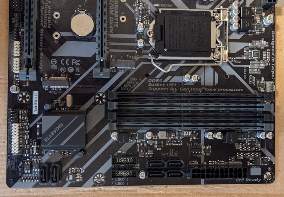GIGABYTE H370M DS3H Intel Motherboard LGA1151 DDR4 Gen8/9 w/ I/O Plate ...