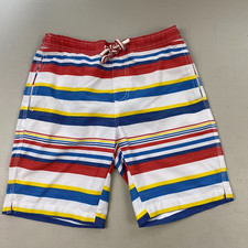 Johnnie O Swim Trunks Boys Youth 10 Hope Town Striped Cayenne Mesh Lined Pockets