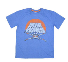 Star Wars X-Wing Graphic T-Shirt Blue Short Sleeve Crew Neck Youth Boys 18/20