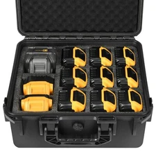 Waterproof Case for Dewalt Battery Charger Power Tool Storage Bag W/ Foam Insert