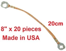 20 Piece Multi-Pack New Universal 8" (20cm) Copper Ground Straps/Bonding Strips