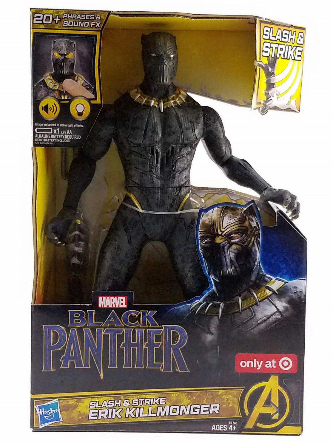 black panther slashing action hero