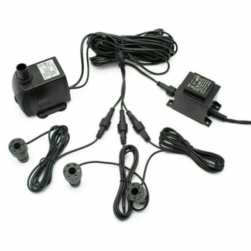 SpringbrunnenPumpe gartenbrunnen 1500l/h mit 3 LED Rings SET für Quellstein - Bild 3 von 12