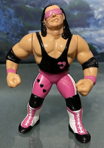 WWF Hasbro Bret the Hitman Hart Pink Heart Wrestli...