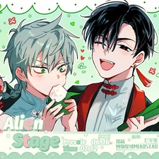 Alien Stage Acrylic Stand Model Plate Desk Decor Pins Badge Tinplate Brooches