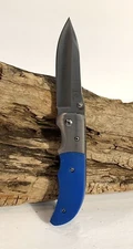 Pocket Knife Spring Assisted Blue 3.25” Blade 7” Open Length 440 Stainless 9