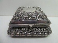 STEWART DAWSON PIERCED PERFUMER CENSER TRINKET BOX SILVER PLATED POTPOURRI