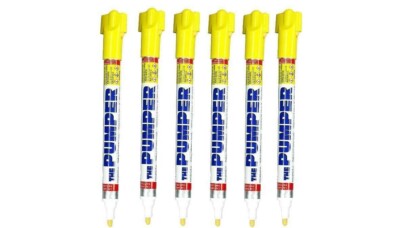 THE PUMPER PERMANENT MARKER PENS YELLOW - 6 Pen