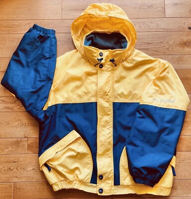 1990s Tommy Hilfiger XL Fleece Lined Weatherproof Yellow Retro Jacket Vintage