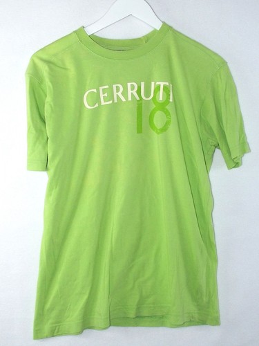 Cerruti T-Shirt Uomo Medium M Verde Chiaro In Cotone Maniche Corte Girocollo - Picture 5 of 11