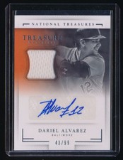 DARIEL ALVAREZ 2016 PANINI NATIONAL TREASURES JERSEY RC AUTO 43/99 *ORIOLES*