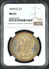 1878 CC Morgan Silver Dollar NGC MS 63