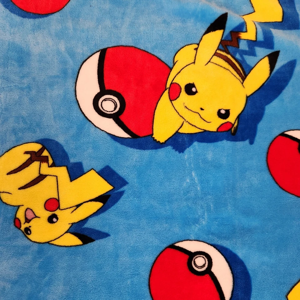 Northwest Company Pokemon Pokeball Power Pikachu Blue Throw Blanket Kids 46"x38" - Image 2 of 4