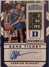 Cassius Stanley Duke Basketball Panini Autograph Red Foil card Mike Krzyzewski