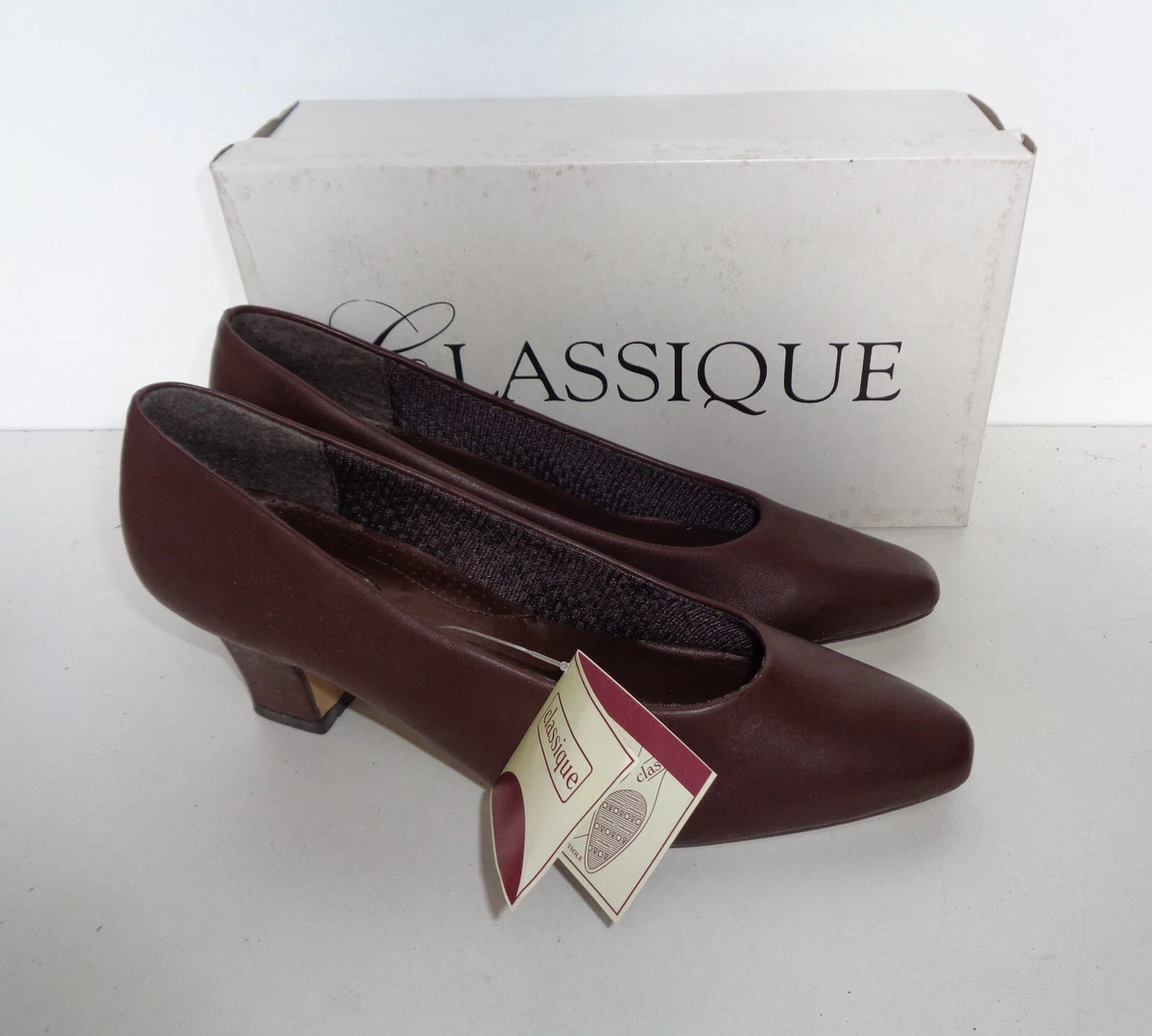 Classique Ladies Womens Brown Court Shoes High Heels Party Work