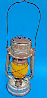 FEUERHAND 276 BABY SPEZIAL STURMKAPPE STURMSICHER JENA GLAS 1275 GELB W.GERMANY