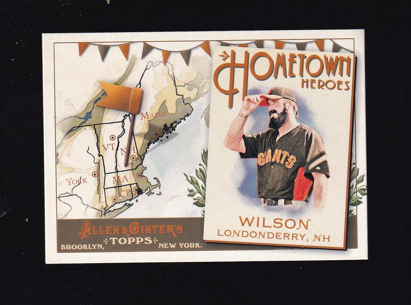 2011 Topps Allen & Ginters Hometown Heroes Brian Wilson #HH3 Giants