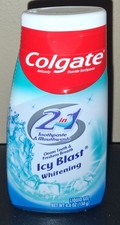 NEW COLGATE 2 IN 1 TOOTHPASTE & MOUTHWASH ICY BLAST WHITENING 4.6 OZ LOT OF 12 0.72 per gallon