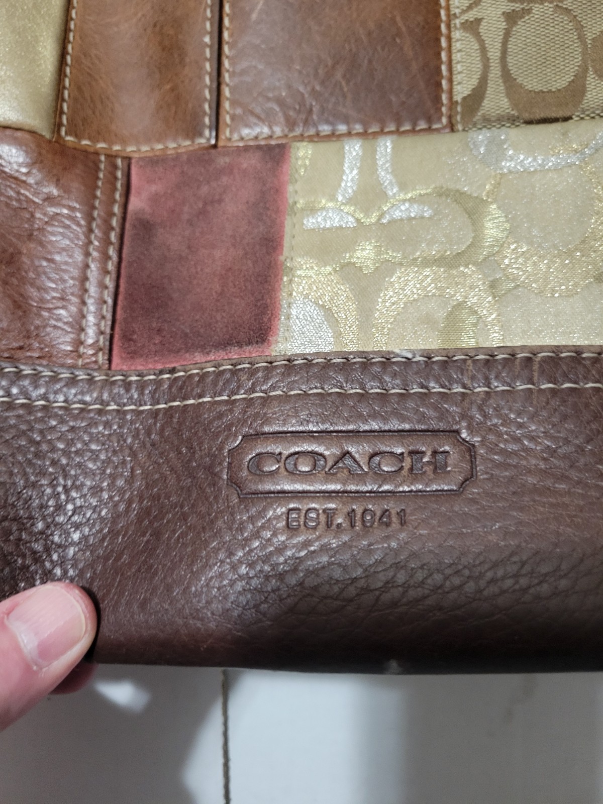 Coach Patchwork Multicolor Large Leather Shoulder… - image 2